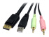 StarTech.com 6ft 4-in-1 USB DisplayPort® KVM Switch Cable w/ Audio & Microphone (DP4N1USB6) - Närbild