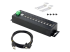 StarTech.com 10-Port Industrial USB 2.0 Hub, Rugged USB Hub w/15kV Air/8kV Contact ESD Level 4 Protection, DIN/Wall/Desk Mountable USB-A Hub, Multiport USB Hub with Locking Ports - Vänster vinkel