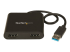 StarTech.com USB 3.0 to Dual HDMI Adapter, 1x 4K 30Hz & 1x 1080p, External Video & Graphics Card, USB Type-A to HDMI Dual Monitor Display Adapter Dongle, Supports Windows Only, Black - Framsidan